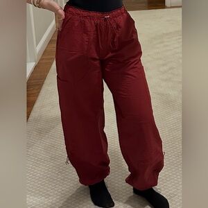 Women's Burgundy Cargo Pants